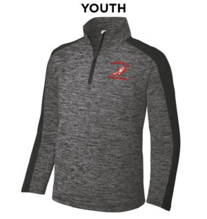 Maq Track Field Sport-Tek YOUTH PosiCharge Electric Heather Colorblock 1/4 Zip-Grey Black Electric/Black