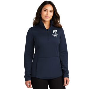 PV Girls Tennis Port Authority Ladies Smooth Fleece 1/4-Zip-River Blue Navy