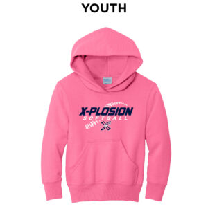 PV Xplosion Youth Fleece Hooded Sweatshirt-Neon Pink