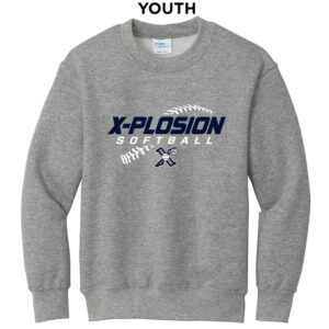 PV Xplosion Youth Fleece Crewneck Sweatshirt-Athletic Heather