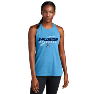 PV Xplosion Sport-Tek Ladies PosiCharge Tri-Blend Wicking Tank-Pond Blue