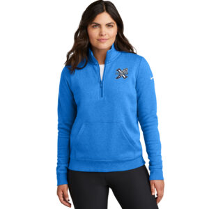 PV Xplosion Nike Ladies Club Fleece Sleeve Swoosh 1/2-Zip-Light Game Royal heather