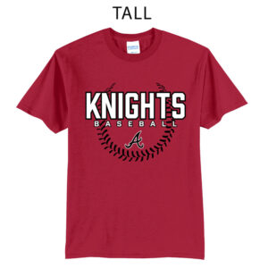 Knights Baseball Tall Short Sleeve Tee-Red