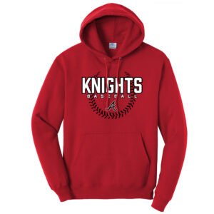 Knights Baseball Unisex Fleece Hooded Sweatshirt-Red