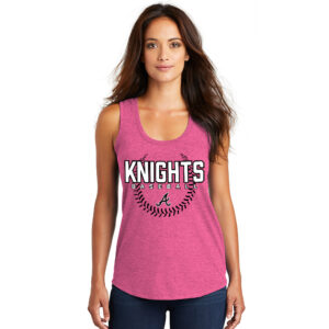 Knights Baseball District Made Ladies Perfect Tri Racerback Tank-Fuschia Frost