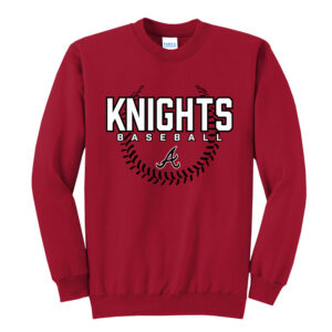 Knights Baseball Unisex Fleece Crewneck Sweatshirt-Red