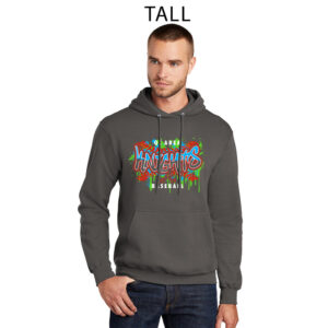 Knights Baseball Tall Fleece Hooded Sweatshirt-Charcoal