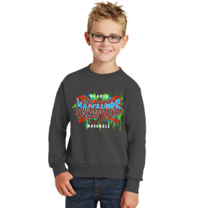 Knights Baseball Youth Fleece Crewneck Sweatshirt-Charcoal