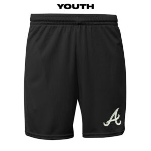 Knights Baseball A4 YOUTH 6” Pocketed  Mesh Short-Black