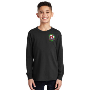 Knights Baseball Youth Cotton Long Sleeve Tee-Black