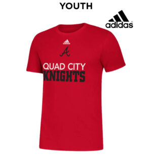 QC Area Knights YOUTH adidas Amplifier Cotton Short Sleeve Tee-Power Red (YL, YXL only)