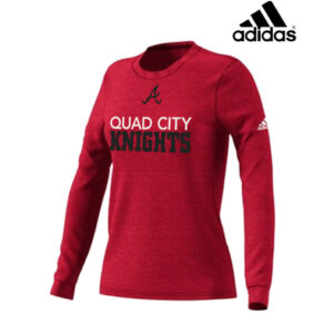 QC Area Knights adidas Women’s Go-To Soft Blend Long Sleeve Tee-Power Red (S, M, XL, XXL, 3X)