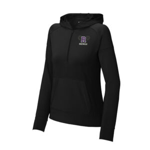 Hubs Tennis Sport-Tek Ladies Sport-Wick Stretch 1/2-Zip Hoodie-Black