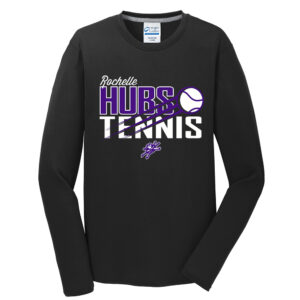 Hubs Tennis Unisex Long Sleeve Essential Blended Performance Tee-Black