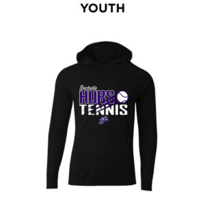 Hubs Tennis Youth Cooling  performance long sleeve hooded Tee-Black