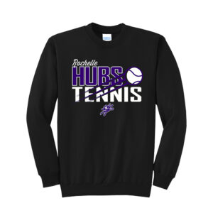 Hubs Tennis Unisex Fleece Crewneck Sweatshirt-Black