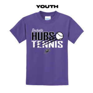 Hubs Tennis Youth Short Sleeve Tee-Purple