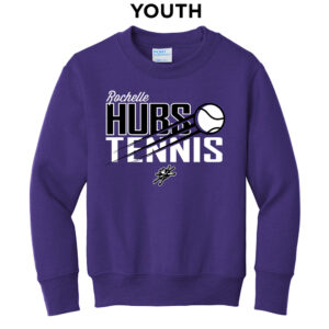 Hubs Tennis Youth Fleece Crewneck Sweatshirt-Purple