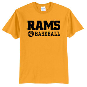 Rams Baseball Unisex Short Sleeve Tee-Gold