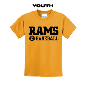 Rams Baseball Youth Short Sleeve Tee-Gold