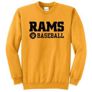 Rams Baseball Unisex Core Fleece Crewneck Sweatshirt-Gold