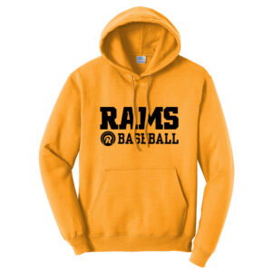 Rams Baseball Unisex Fleece Hooded Sweatshirt-Gold