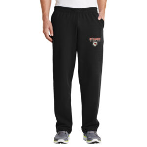 Steamer Baseball Men Classic Sweatpant Open Bottom with Pockets-Black