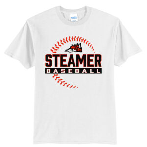 Steamer Baseball Unisex Short Sleeve Tee-White