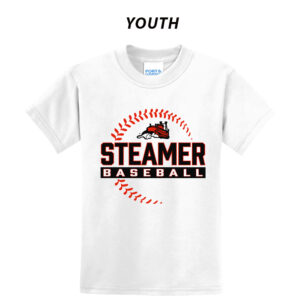 Steamer Baseball Unisex Short Sleeve Tee-White