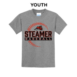 Steamer Baseball Youth Short Sleeve Tee-Athletic heather