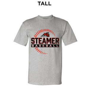 Steamer Baseball Tall Short Sleeve Tee-Grey