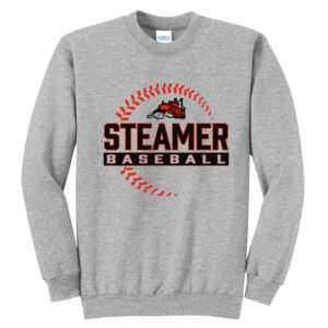 Steamer Baseball Unisex Fleece Crewneck Sweatshirt-Athletic Heather