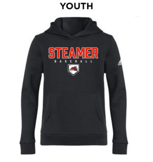 Steamer Baseball Adidas Youth Fleece Hooded Sweatshirt- Black