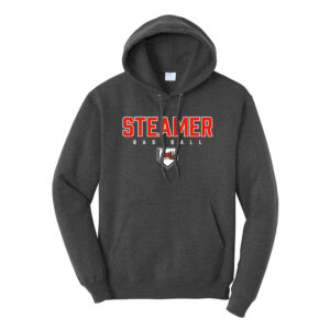 Steamer Baseball Unisex Fleece Hooded Sweatshirt-Black Heather