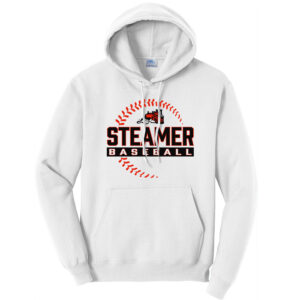 Steamer Baseball Unisex Fleece Hooded Sweatshirt-White