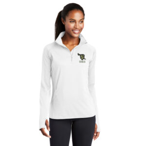 Streamwood Track and Field Sport-Tek Ladies Sport-Wick Stretch 1/2-Zip Pullover-White