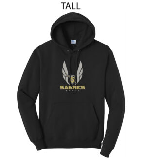 Streamwood Track and Field Tall Fleece Hooded Sweatshirt-Black