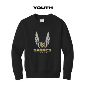 Streamwood Track and Field Youth Fleece Crewneck Sweatshirt-Black