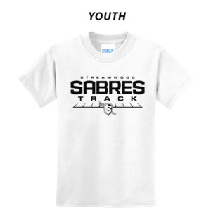 Streamwood Track and Field Youth Short Sleeve Tee-White