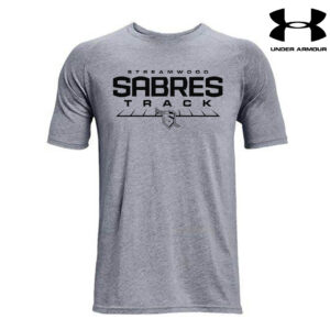 Streamwood Track and Field Men Under Armour Athletics soft cotton blend T-shirt-Steel Grey Heather