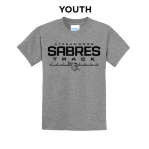 Streamwood Track and Field Youth Short Sleeve Tee-Grey