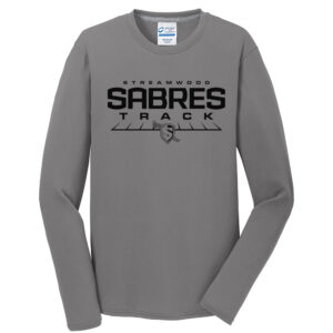 Streamwood Track and Field Unisex Long Sleeve Essential Blended Performance Tee-Medium Grey