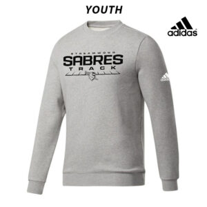 Streamwood Track and Field Adidas YOUTH Fleece Crewneck Sweatshirt- MedGrey Heather