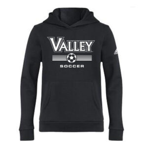 Valley Boys Soccer Adidas Youth Fleece Hooded Sweatshirt- Black