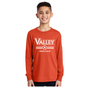 Valley Boys Soccer Youth Cotton Long Sleeve Tee-Orange