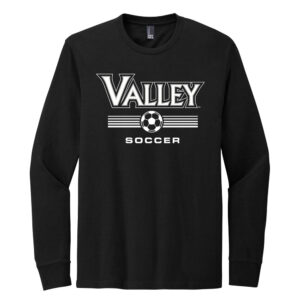 Valley Boys Soccer Unisex District Perfect Blend CVC Long Sleeve Tee-Black