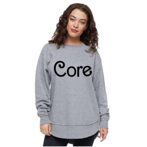 Core Beauty LAT Women’s Weekend Fleece Crewneck Sweatshirt-Granite Heather