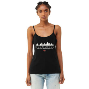 GV Football Bella and Canvas Ladies’ Micro Rib Spaghetti Strap Tank-Black