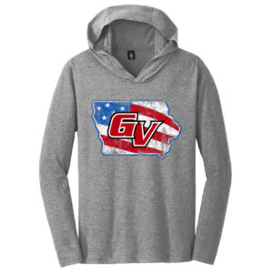 GV Football District Made Mens Perfect Tri Long Sleeve Hoodie-Grey Frost