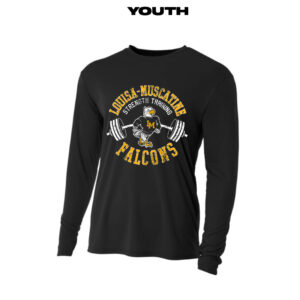LM Strength Youth Cooling Performance long sleeve Crew Tee-Black